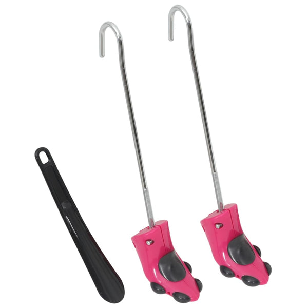 vidaXL Boot Shapers with Shoehorn Pink EU 34-40 Plastic