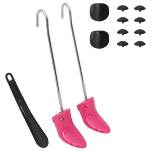 vidaXL Boot Shapers with Shoehorn Pink EU 34-40 Plastic