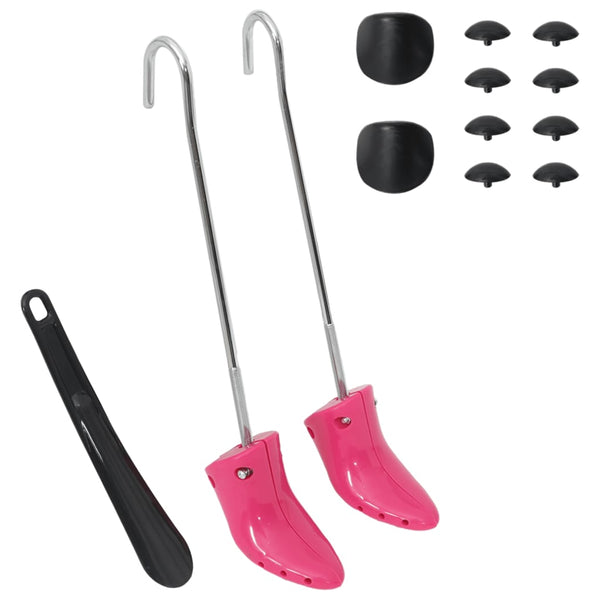 vidaXL Boot Shapers with Shoehorn Pink EU 34-40 Plastic