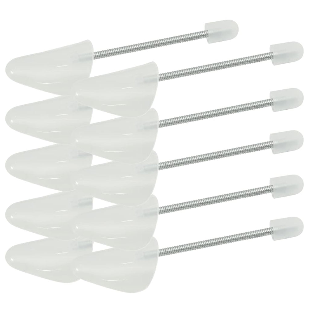 vidaXL Shoe Stretchers with Coil Spring 5 Pairs White EU 35-38 Plastic