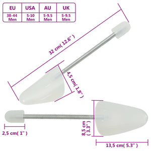 vidaXL Shoe Trees with Coil Spring 5 Pairs White EU 38-44 Plastic