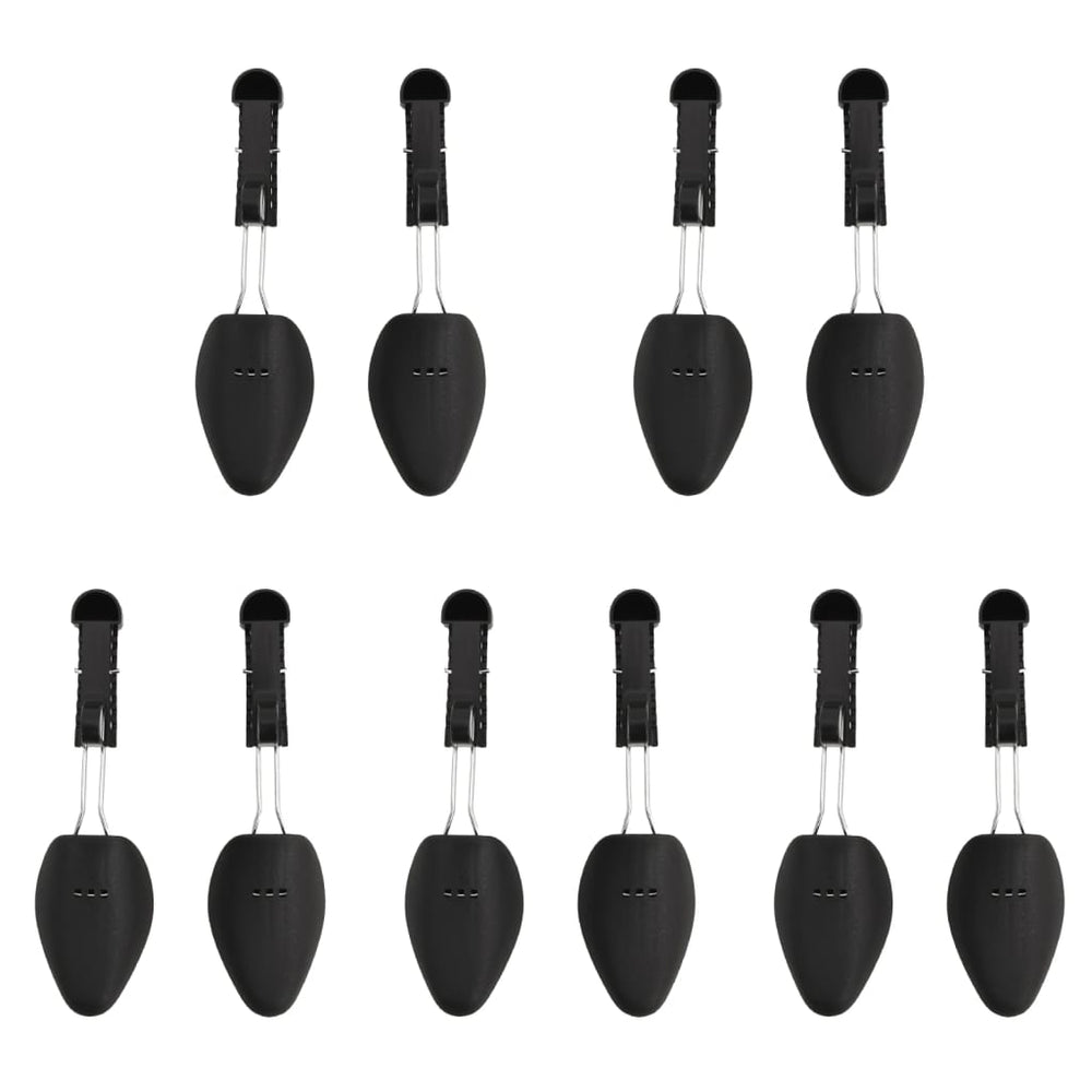 vidaXL Shoe Trees 5 Pair Black EU 35-38 Plastic