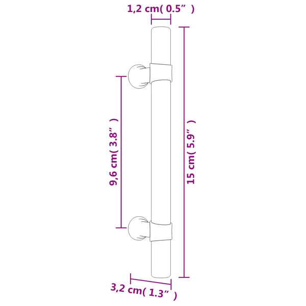 Möbelgriffe Edelstahl Silber 96mm - 20er Pack