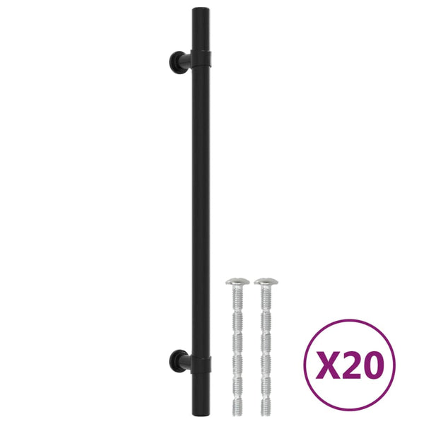 Möbelgriffe Schwarz Edelstahl 192mm, 20er-Set