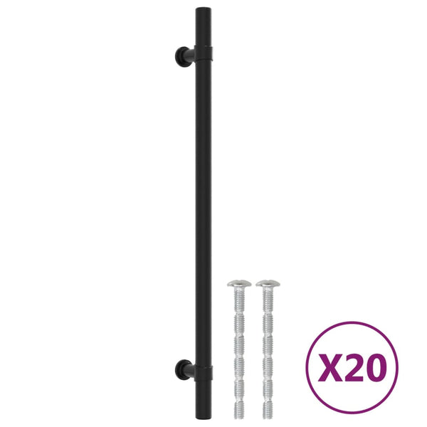 Möbelgriffe Schwarz Edelstahl 224mm - 20er Set