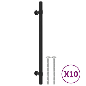 Möbelgriffe Schwarz Edelstahl 192mm - 10er Set