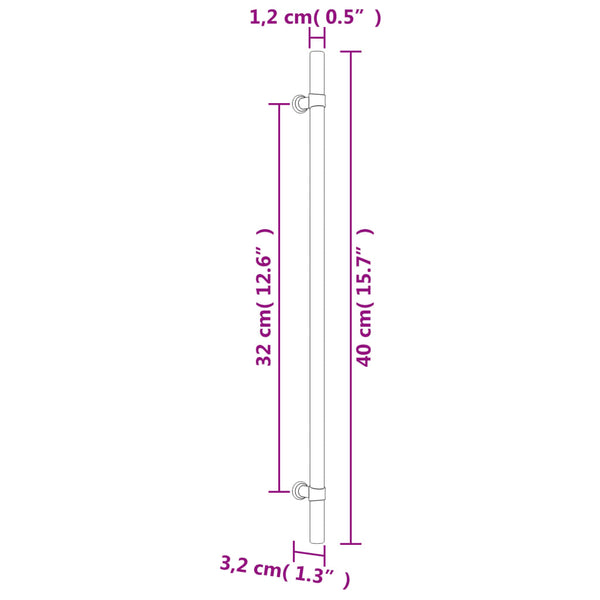 Möbelgriffe Schwarz Edelstahl - 10er Set, 320mm
