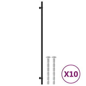 Möbelgriffe Schwarz Edelstahl 480mm, 10er-Set
