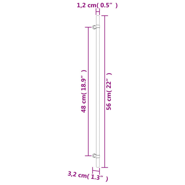 Möbelgriffe Schwarz Edelstahl 480mm, 10er-Set
