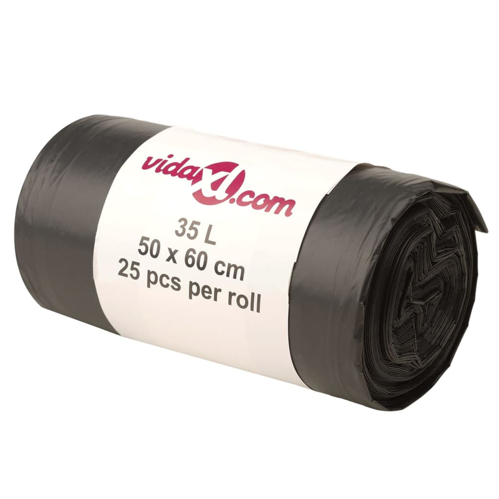 vidaXL Bin Bags 250 pcs. Black 35 L