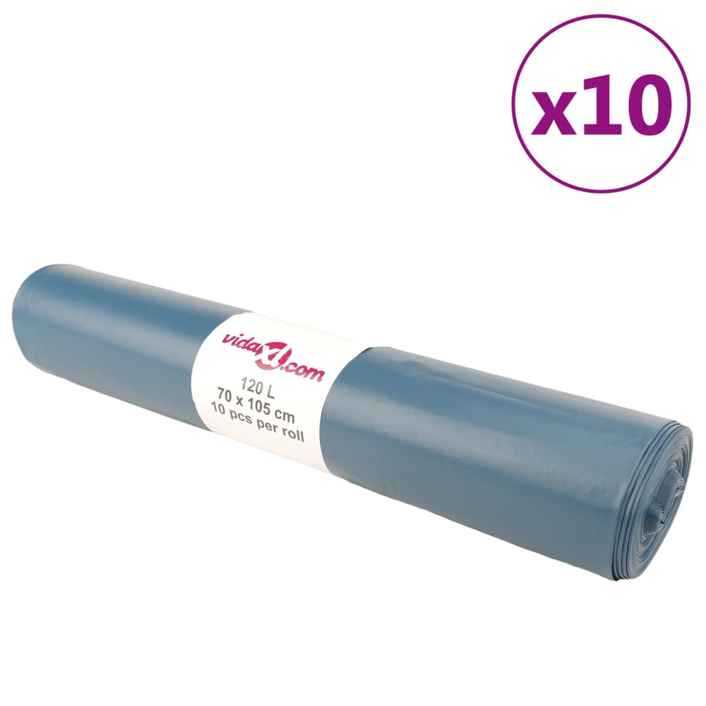 vidaXL Bin Bags 100 pcs. Blue 120 L