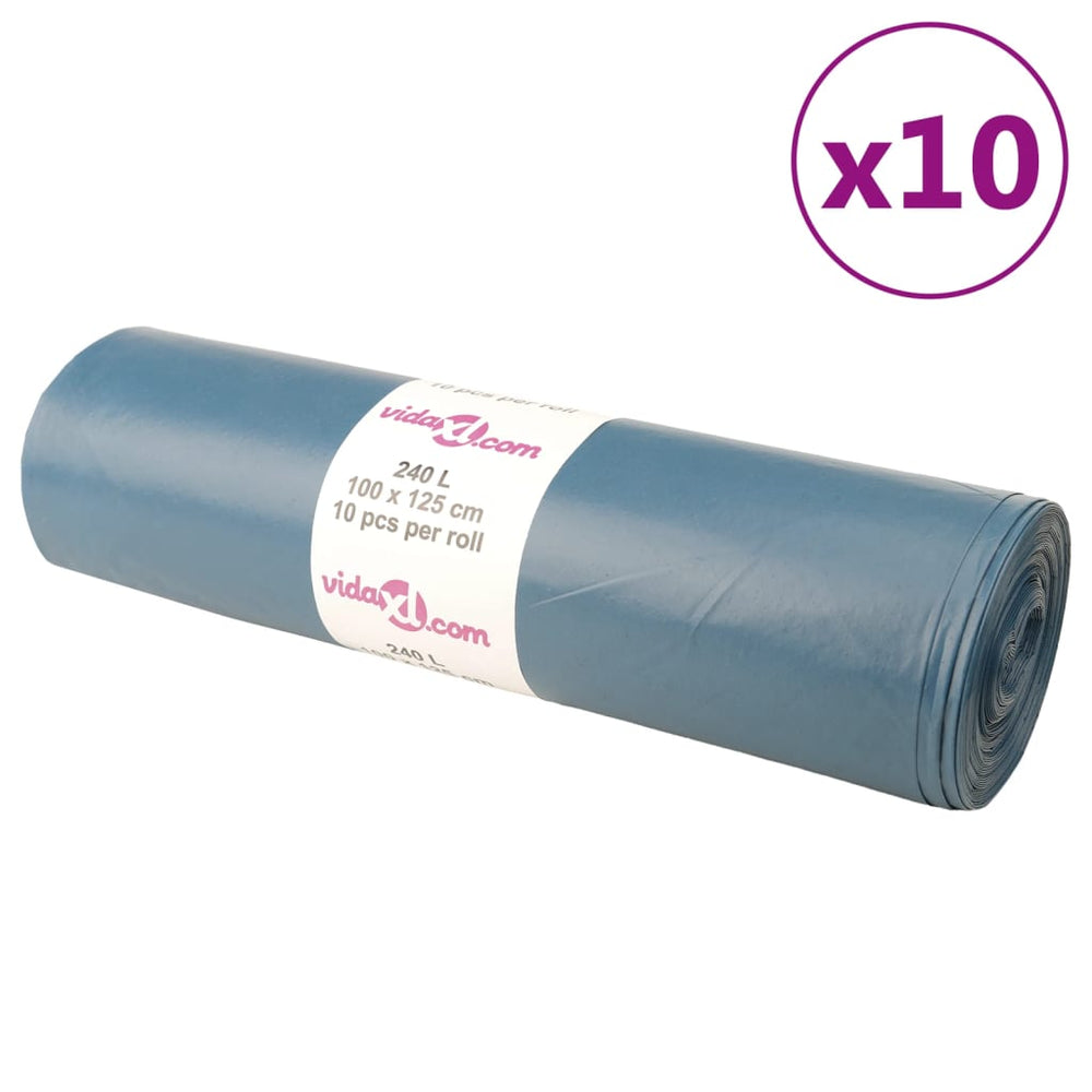 vidaXL Bin Liners 100 pcs. Blue 240 L