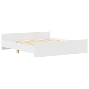vidaXL Bed Frame with Headboard and Footboard White 200x200 cm