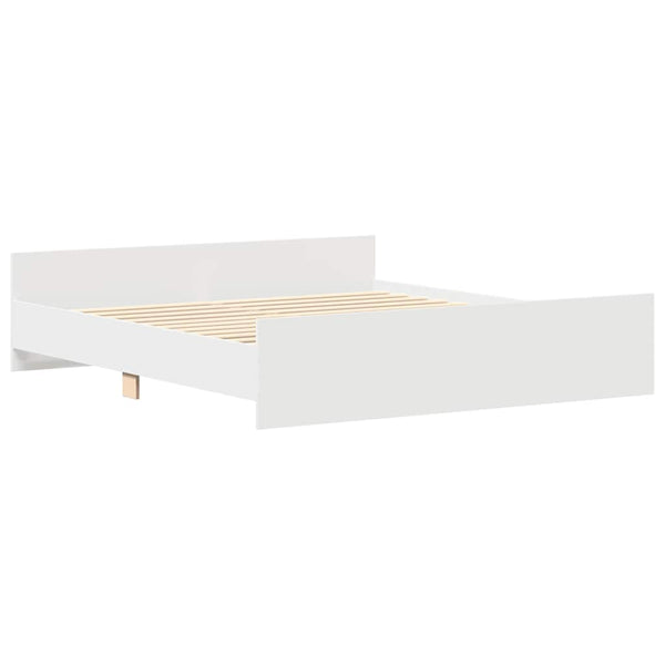 vidaXL Bed Frame with Headboard and Footboard White 200x200 cm