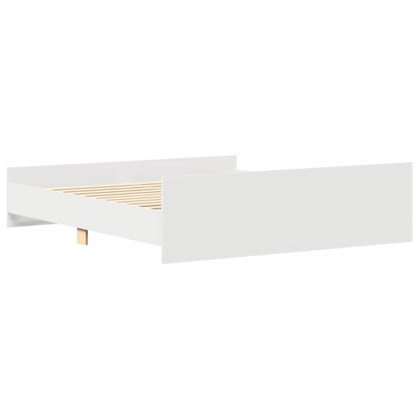 vidaXL Bed Frame with Headboard and Footboard White 200x200 cm