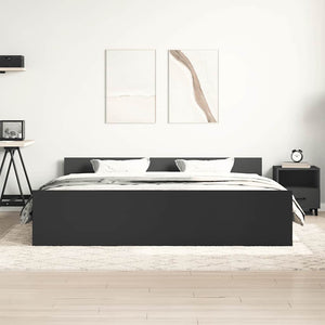 vidaXL Bed Frame with Headboard and Footboard Black 200x200 cm