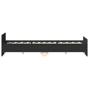 vidaXL Bed Frame with Headboard and Footboard Black 200x200 cm