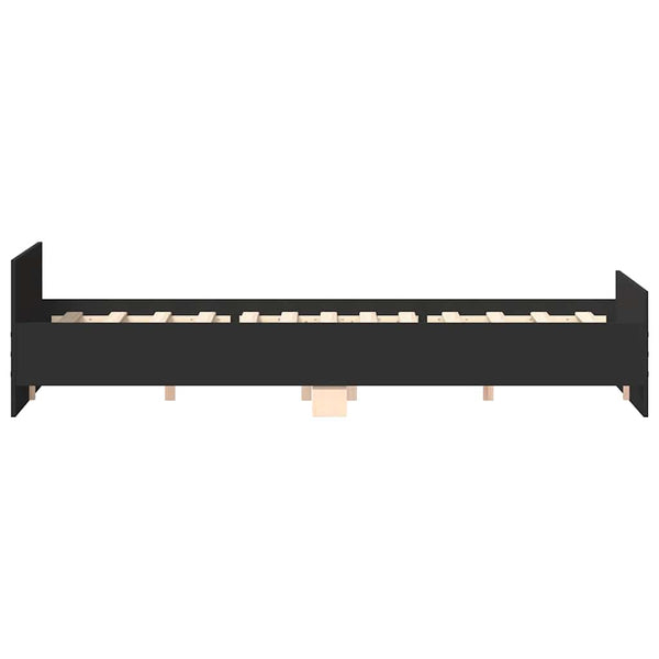 vidaXL Bed Frame with Headboard and Footboard Black 200x200 cm