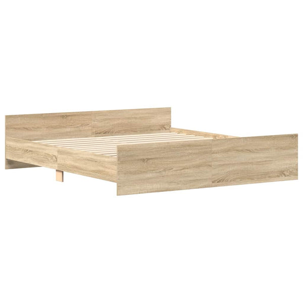 vidaXL Bed Frame with Headboard and Footboard Sonoma Oak 200x200 cm