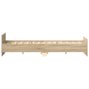 vidaXL Bed Frame with Headboard and Footboard Sonoma Oak 200x200 cm