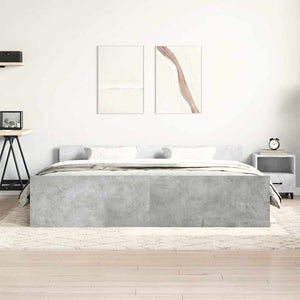vidaXL Bed Frame with Headboard and Footboard Concrete Grey 200x200 cm