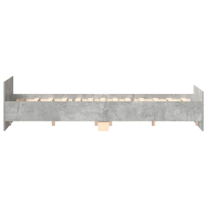 vidaXL Bed Frame with Headboard and Footboard Concrete Grey 200x200 cm