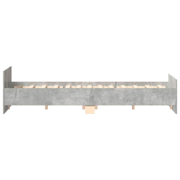 vidaXL Bed Frame with Headboard and Footboard Concrete Grey 200x200 cm