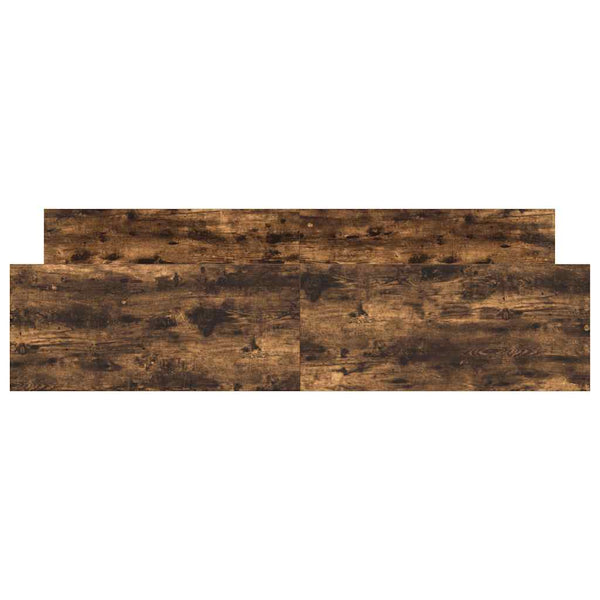 vidaXL Bed Frame with Headboard and Footboard Smoked Oak 200x200 cm