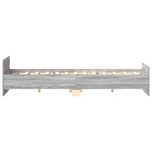 vidaXL Bed Frame with Headboard and Footboard Gray Sonoma 200x200 cm
