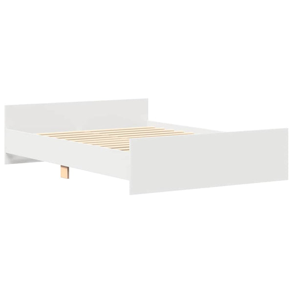 vidaXL Bed Frame with Headboard and Footboard White 120x200 cm