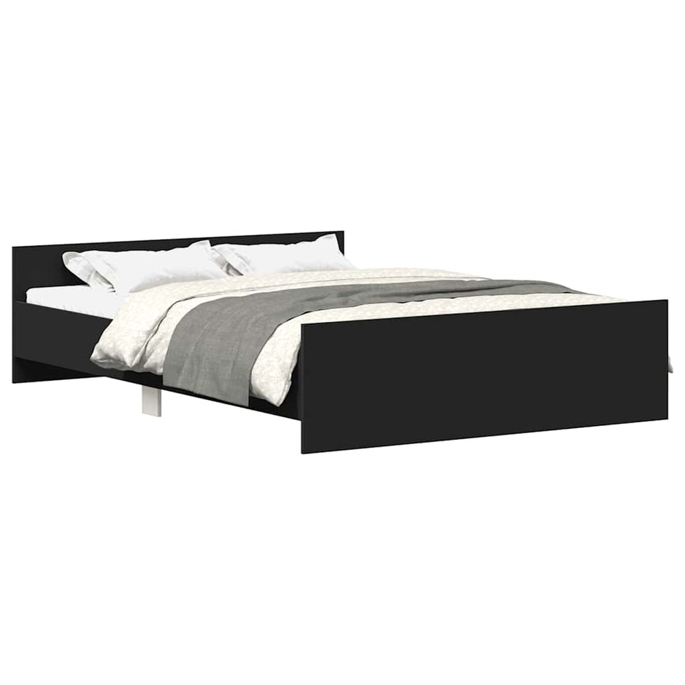 vidaXL Bed Frame with Headboard and Footboard Black 120x200 cm