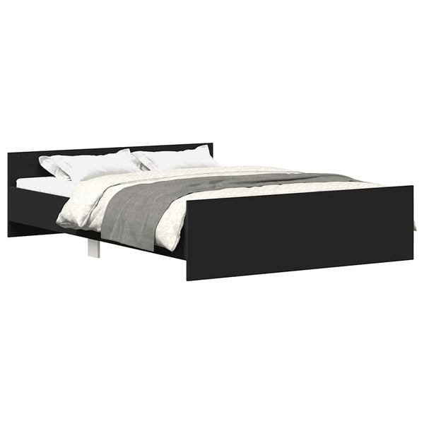 vidaXL Bed Frame with Headboard and Footboard Black 120x200 cm