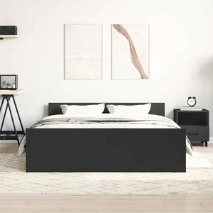vidaXL Bed Frame with Headboard and Footboard Black 120x200 cm