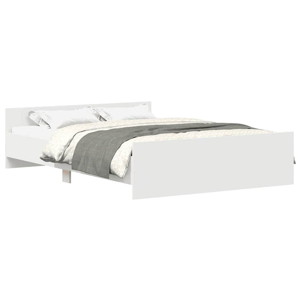 vidaXL Bed Frame with Headboard and Footboard White 140x200 cm