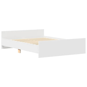 vidaXL Bed Frame with Headboard and Footboard White 140x200 cm