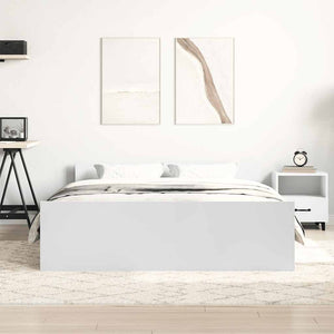 vidaXL Bed Frame with Headboard and Footboard White 140x200 cm