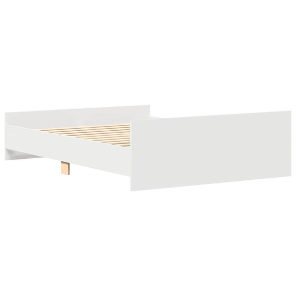 vidaXL Bed Frame with Headboard and Footboard White 140x200 cm