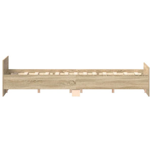 vidaXL Bed Frame with Headboard and Footboard Sonoma Oak 140x200 cm