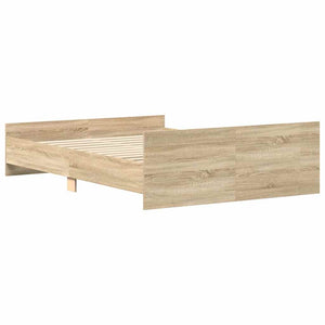 vidaXL Bed Frame with Headboard and Footboard Sonoma Oak 140x200 cm