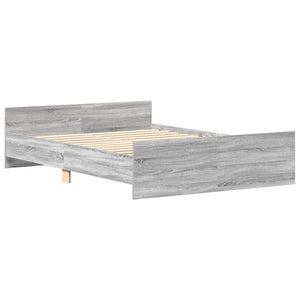 vidaXL Bed Frame with Headboard and Footboard Grey Sonoma 140x200 cm
