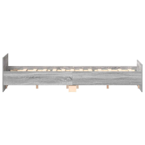 vidaXL Bed Frame with Headboard and Footboard Grey Sonoma 140x200 cm