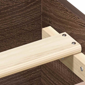 vidaXL Bed Frame with Headboard and Footboard Brown Oak 140x200 cm