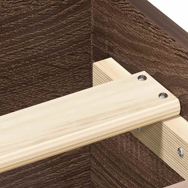 vidaXL Bed Frame with Headboard and Footboard Brown Oak 140x200 cm