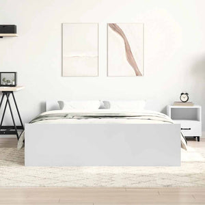 vidaXL Bed Frame with Headboard and Footboard White 150x200 cm