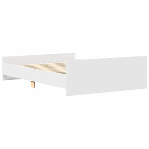 vidaXL Bed Frame with Headboard and Footboard White 150x200 cm