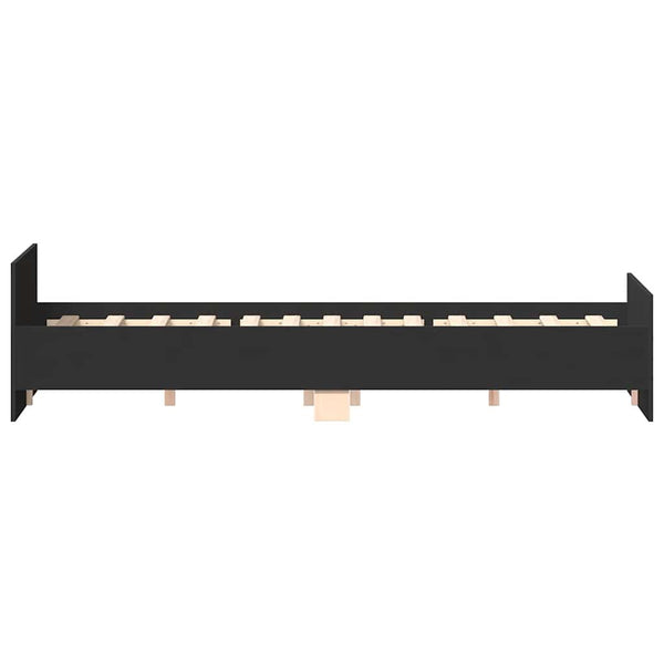vidaXL Bed Frame with Headboard and Footboard Black 150x200 cm