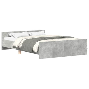 vidaXL Bed Frame with Headboard and Footboard Concrete Grey 150x200 cm
