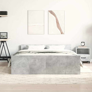 vidaXL Bed Frame with Headboard and Footboard Concrete Grey 150x200 cm