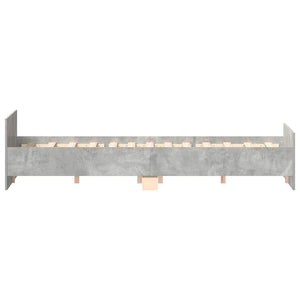 vidaXL Bed Frame with Headboard and Footboard Concrete Grey 150x200 cm