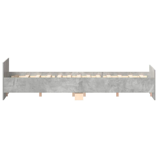 vidaXL Bed Frame with Headboard and Footboard Concrete Grey 150x200 cm